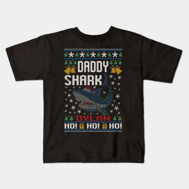 Best Dylan Name Personalized Daddy Shark Ugly Christmas Sweater Kids T-Shirt by Art master